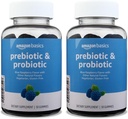 Osnove Prebiotic & Probiotic Gummies, 2 milijarda CFU, Modra malina, 50 Število (2 na služijo) (Prej Solimo) (Pack od 2)
