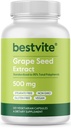 Izvleček BESTVITE grozdnih semen 500mg (120 vegetarijanskih kapsul) - brez stearat - standardiziran na 95% polifenolov