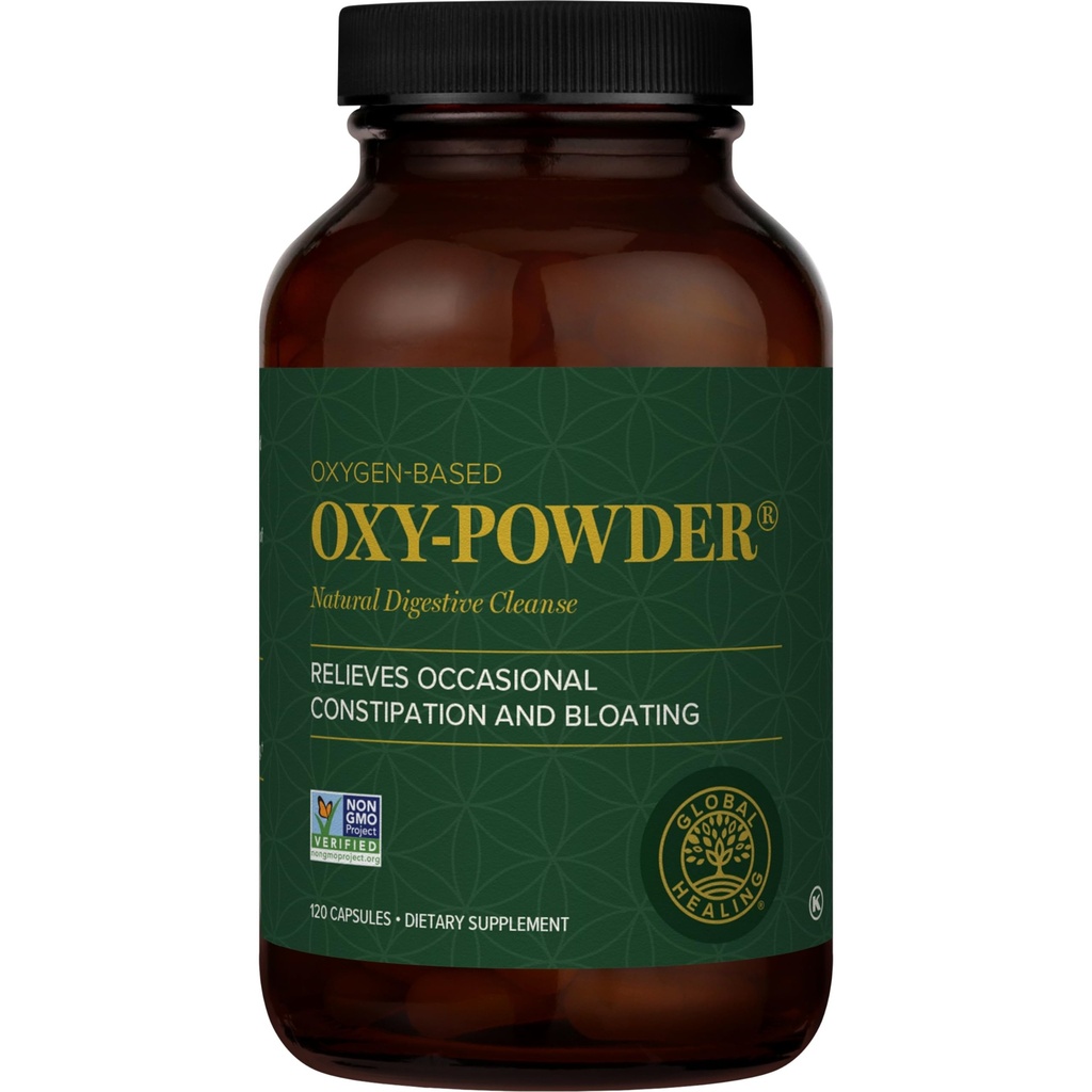 Globalno zdravilno središče Oxy-powder na osnovi kisika Varen in naraven čistilec kolonije in Relief iz občasno zaprtje (120 Kapsule) (Pakiranje se lahko razlikuje)
