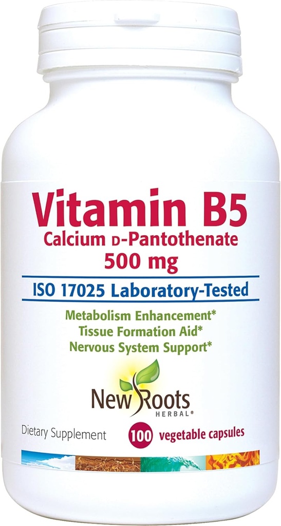 NEW ROOTS HERBAL Vitamin B5 (500 mg) s kalcij 