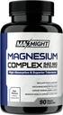 Magnezijev kompleks, 210 mg Elementarni magnezij, glicinat, citrat in malat, ne-GMO, Max Absorpcija, mišice, razpoloženje, energija, 90 veganskih kapsul