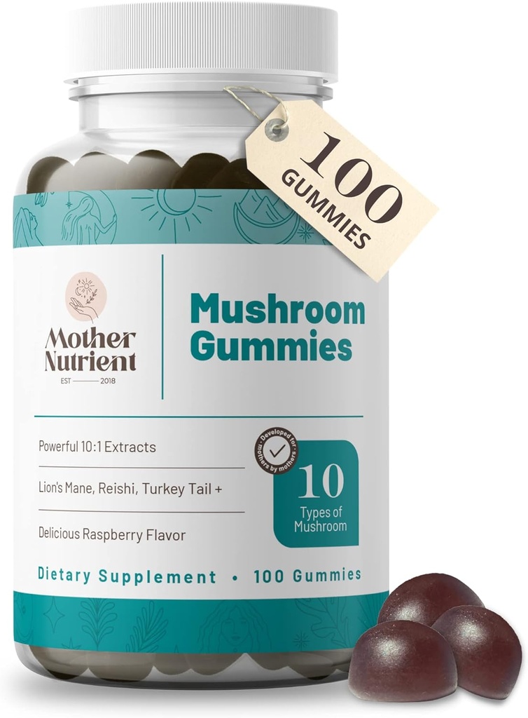 Gobe dopolnilo Gumies- Pure Extract Multi goba dopolnilo- Chaga, Reishi, Cordyceps & Lion's Mane - 50 Dnevna dobava žvečljivih žvečilnih gumijev (100 kosov)
