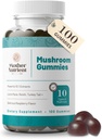 Gobe dopolnilo Gumies- Pure Extract Multi goba dopolnilo- Chaga, Reishi, Cordyceps & Lion's Mane - 50 Dnevna dobava žvečljivih žvečilnih gumijev (100 kosov)
