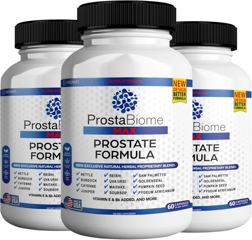 ProstaBiome Max Prostata Support Formula, naravna zeliščna mešanica z žago Palmetto, 60 Kapsule, 30-dnevno oskrbo (3)