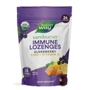 Naravoslovna pot Sambucus Cink Lozenges z Bezgovo jagodo in vitaminom C, medeno limonino aromo, 24 Lozenges