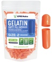 XPRS Nutra velikost 2 prazni kapsuli - 100 Štetje praznih kapsul želatine - tablete DIY Kapsule Polnjenje - Čiste goveje tablete Gel caps za Do-It-Yourself Supplements (Orange)