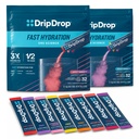 Hidracija DripDrop - Electrolyte Powder Packets - lubenica, Berry, Lemon, Orange, Sadni Punch, Grozdje, Jagodna limonada, Cherry - 64 Count