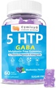 5-HTP GABA Gumies Mešanica 1700mg, Sugar-free Calm Gumies z L Theanine, Magnezij, Ashwagandha, Omega-3-6-9, Vitamin D3,B6 za naravne Zzzs, Mood, Brain-Calm, borovnice Flavor 60