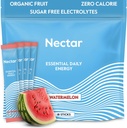 Nectar Energy Booster - Organic Caffeine, B12 & Elektroliti - Sugar Free & Zero Calorie – Zdrava kava, Energy Drink & Soda Alternative – Hidracija in energijski dodatek (Watermelon 18 Packets)