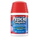 Pepcid Popolni reduktor kisline + Antacid za Refluks kisline, 10 mg Famotidin, 800 mg kalcijev karbonat & 165 mg magnezijev hidroksid na zgago Medicine Tableta, Antacid Chews, Berry, 25 ct