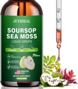 7-v-1 Soursop Graviola s tekočimi kapljicami Sea Moss, Soursop Bitters Tekoči z multivitaminom za digestivni antioksidant, imunski boost, podporo celic in regeneracijo, 2 Fl Oz