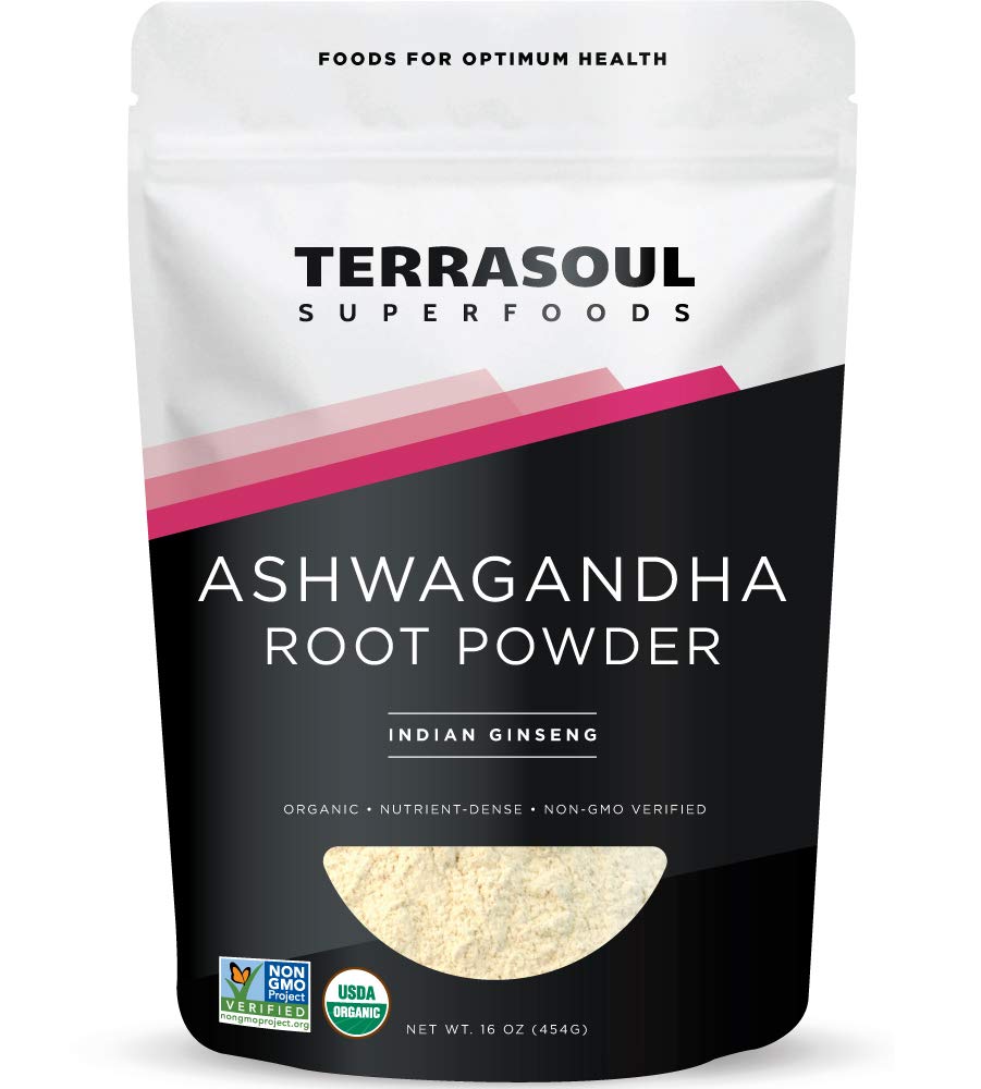 Terrasoul Superfoods Organic Ashwagandha Root Powder, 1 Lb - Stress Adaptogen 