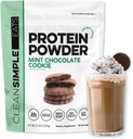 Clean Simple Eats Whey Protein Powder, Mint Chocolate Cookie Flavor, naravno sladkan, 100% Grass Fed Protein Powder z digestivnimi encimi, brez umetnih sestavin, Gluten Free, 30 Srvgs