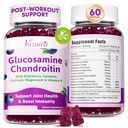 2 Pack Glukozamin Chondroitin Gumies - Glukozamin Chondroitin z MSM, Elderberry, Kurkuma, Skupni dodatek za podporo za odrasle, moške in ženske - borovnice Flavor, 120 Cts