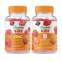 Življenjski cink otroci + B kompleksni otroci, Gummies Bundle - odličen okus, vitaminski dodatek, Gluten brezplačno, GSO brezplačno, žvečljivi gumi