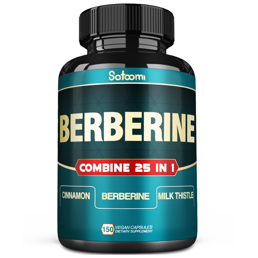 Satoomi 25in1 Berberine Supplement - Berberine Hcl - Ceylon Cimet - Mlečni osat in več