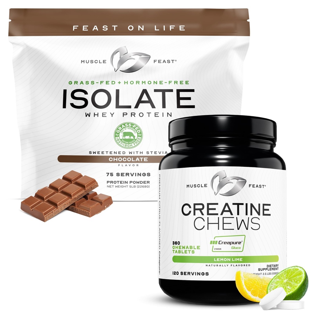 Izolat iz mišične mase + Candy Bundel: 1 Izolat sirotkinih beljakovin (hokolat, 5lb) + 1 Candy iz kreatina (Lemon Lime, 360) 