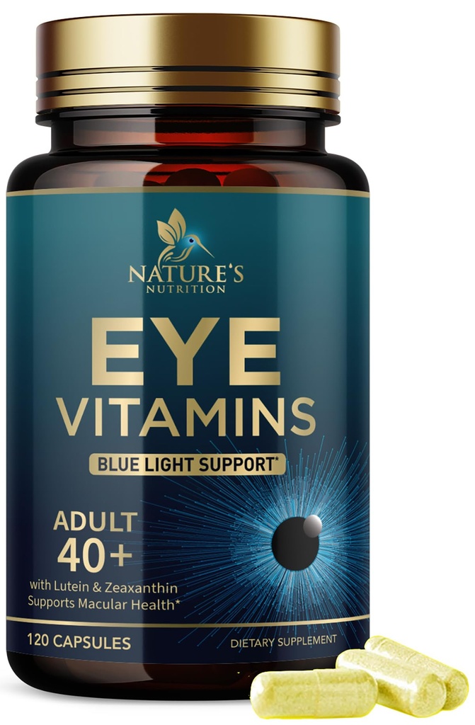 Vitamini za oči - Advanced Eye Care Vitamin z luteinom, cinkom, vitamini C, E, Zeaksantin & minerali - Vision Multivitaminski za zdravje makule & suhe oči, Vegan, ustekleničen v ZDA - 120 kapsul