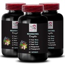 Acai Berry Strength - RESVERATROL COMLEX - Blueberry Balance, Elderberry Boost, Hydration Factor, Goji Berry Power, Pomegranate Energy, Grape Skin Boost, Daily Antioxidants 3 Bottles 180 Capsules