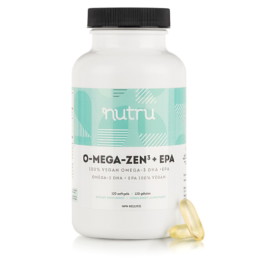 O-Mega-Zen3 +EPA Vegan Omega 3 Dodatek - Ribje olje Alternative - Premium Marine Algal Omega-3 DHA in EPA Maščobne kisline - Carragenan Free - 120 Softgels