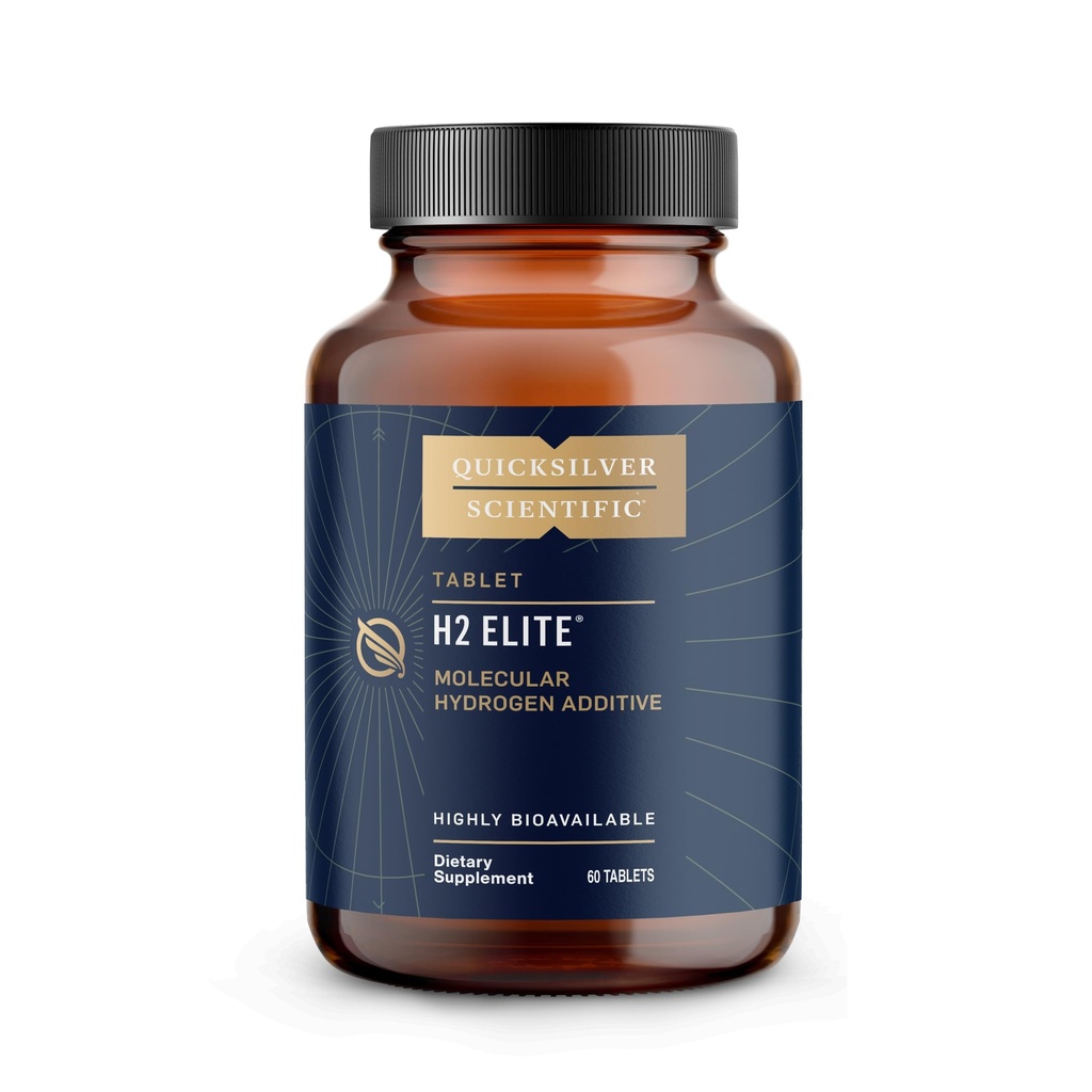 Quicksilver Scientific H2 Elite - Molekularni vodik za energijo + Presnovna podpora, Vodne tablete Kot nalašč za odprte posode - Dodatek za magnezijev malat (60 tablet za molekulski vodik)