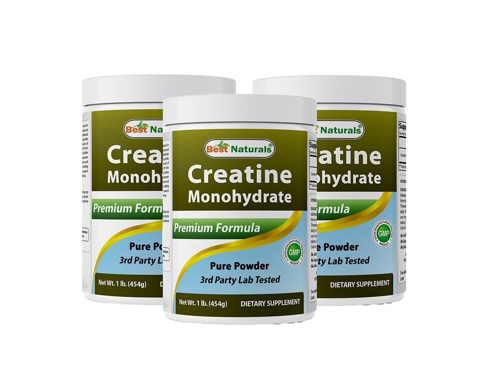 Najboljši naravni kreatin monohidrat 1 Lb čisti prašek (1 LB (paket 3))