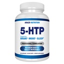 5-HTP 200 MG na serviranje plus kalcij za razpoloženje, spanje – podpira miren in sproščen razpoloženj – 99% visoka čistost – 120 kapsul – Arazo Nutrition