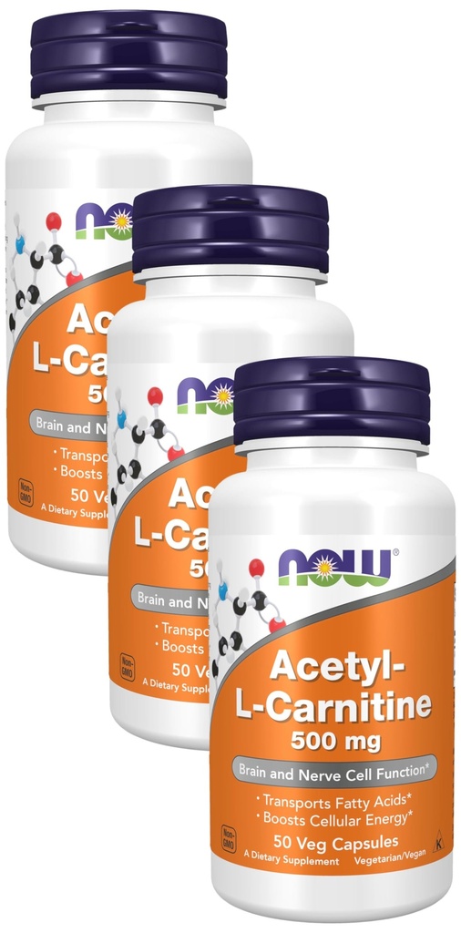 Zdaj dopolnila, acetil-L karnitin 500 mg, aminokislina, možgani in živčne celice funkcijo*, 50 Veg kapsule (paket s 3)