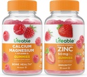 Življenjski kalcij Magnezij + cink 50mg, Gummies Bundle - odlično degustacijo, Vitamin dodatek, Gluten brezplačno, GSO brezplačno, Žvečljiv