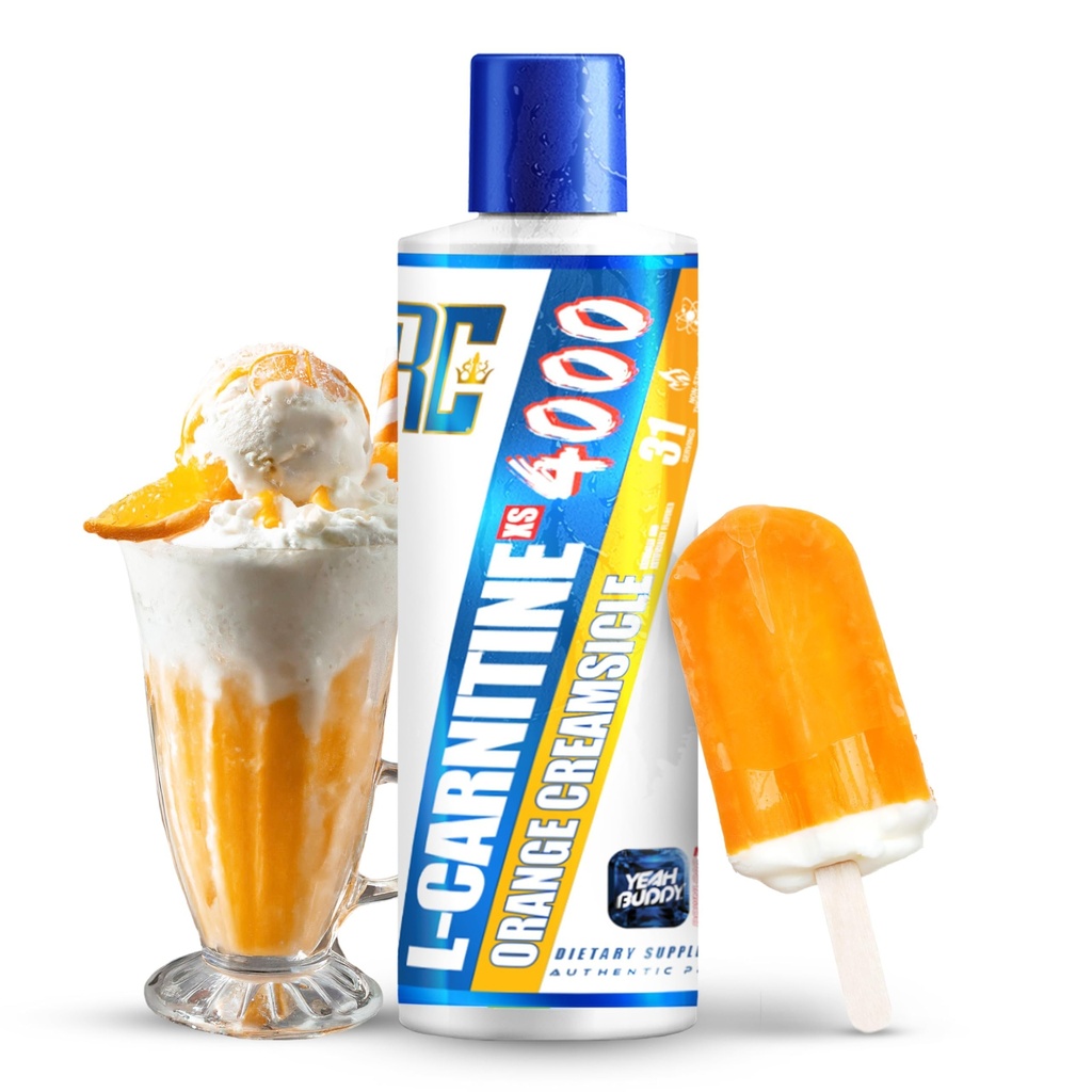 Ronnie Coleman Signature Series L Carnitine XS 4000 Liquid, Stimulant Free, Sugar Free, Zero Carbs, Lean Muscle Jakost Podpora za moške in ženske, 16 Oz (16 oz, Orange Creamsicle (4000))