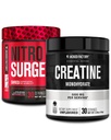 Jacked Factory NITROSURGE Shred Pre Workout dodatek (Watermelon, 30 Servings) & Kreatin monohidrat v prahu (Nearomatizirana, 30 Serving)