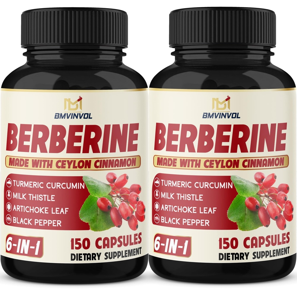 2 Pack Berberine HCl- Plus Ceylon Cimet, Kurkuma, Mlečni osat, Artičoke, Črna paprika, Berberine HCI Koren dopolnila tablete - Imunski sistem