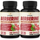 2 Pack Berberine HCl- Plus Ceylon Cimet, Kurkuma, Mlečni osat, Artičoke, Črna paprika, Berberine HCI Koren dopolnila tablete - Imunski sistem