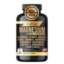 Magnezijev kompleks Dodatek - 10 aktivnih oblik, glicinat, citrat, malat, oksid, taurat, aspartat, glukonat, askorbat, laktat, karbonat, Plus Več z vitaminom C B1 B2 B6 B12