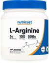 Nutricost L-arginin prašek 500 gramov (1.1lbs) - čisti L-arginin prašek - 5000mg na serviranje; 100 serviranja
