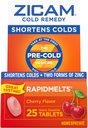 Zicam Cold Remedy Cink RapidMelts, Cherry Flavor, homeopatsko, hladno skrajšanje Medicine, skrajša hladno trajanje, 25 Število (Pack od 2)