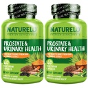 NATURELO Prostata & Zdravje sečil, Celovita formula z žago Palmetto, Pygeum, Tumerik, Rastlinski steroli, Brokoli in likopen, 60 Vegetarijanske kapsule (paket z 2)