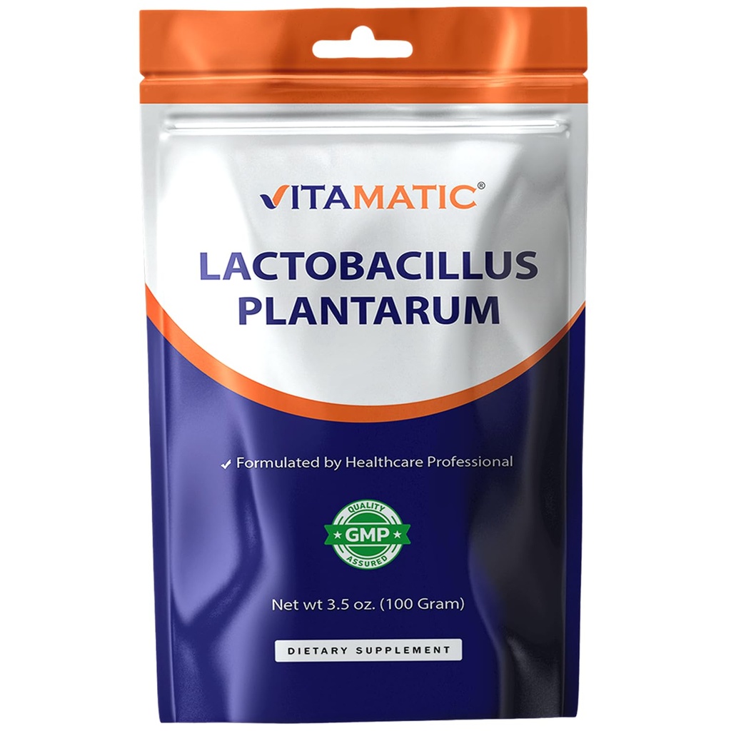 Vitamat Lactobacillus Plantarum Probiotic Powder - Prebavna zdravstvena podpora - 100 Gram (3.5 OZ) - 100 Servingov