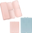 FY 2 Pcs Daily Pill Organizator, 7 Kompartmenti Prenosne tablete primeru tabletke Organizator,[Folding Design] Tablete Škatla za žepek za zadrževanje vitaminov,Cod olje jeter,Dopolnitve in zdravila-Pink+ Mornarica