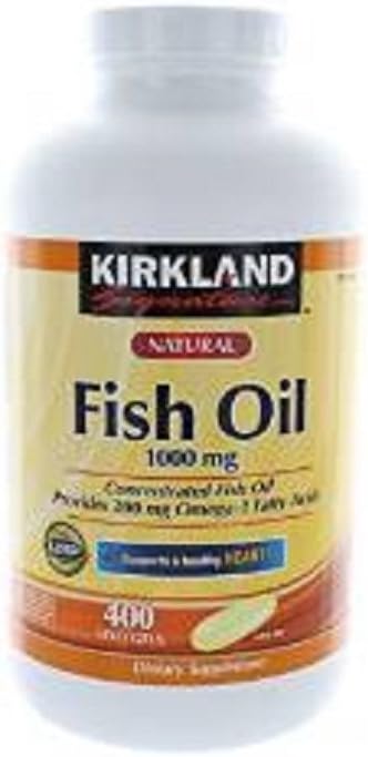 Kirkland podpis ribje olje 1000 mg., 400 Softgels (3 pakiranje)