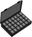 Velika tedenske tablete Organizator, 4 krat na dan, 7-dnevno Moisture-Proof tablete škatla z 28 predelki, Sposobnost prilagajanja velike količine vitaminov, dodatki, ribje olje, in zdravila (črna)