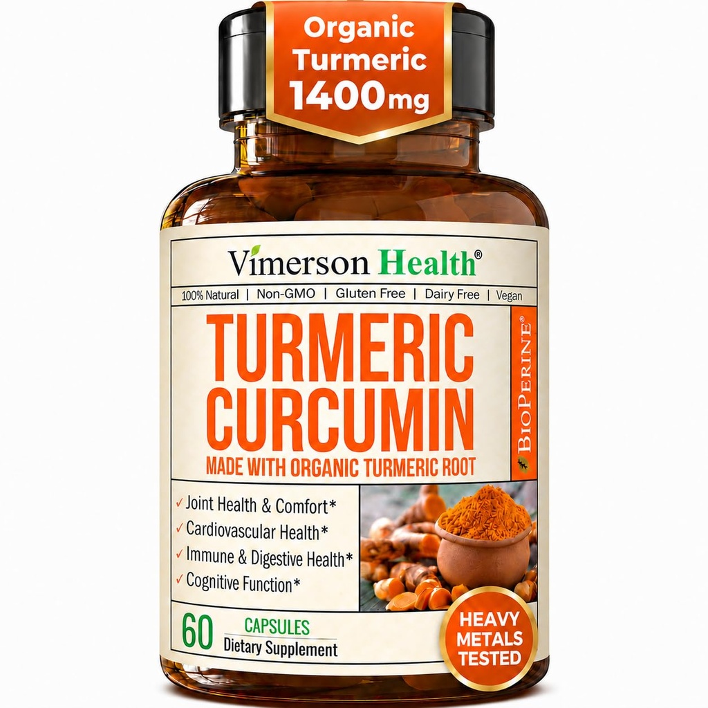 Kurkumin dodatek s črno papriko ekstrakt - visoka moč organska kurkuminoidi 1400mg & 95% kurkuminoidi za skupno in prebavnega zdravja - skupni dodatek podporo - 60 Vegan Curcuma kapsule