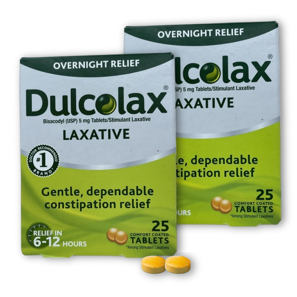 Laxative Bisacodyl 5mg- Tablets, 25 Count (Pack of 2)