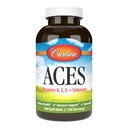 Carlson - ACES, vitamini A, C, E + selen, celično zdravje in imunodinamična podpora, antioksidant, 300 kapsul