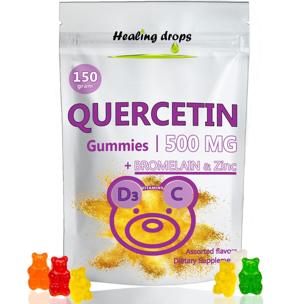 Quercetin z bromelainom Gumies - vitamin C + cink + vitamin D3 - Quercetin 500mg Gumies za otroke in odrasle (1)
