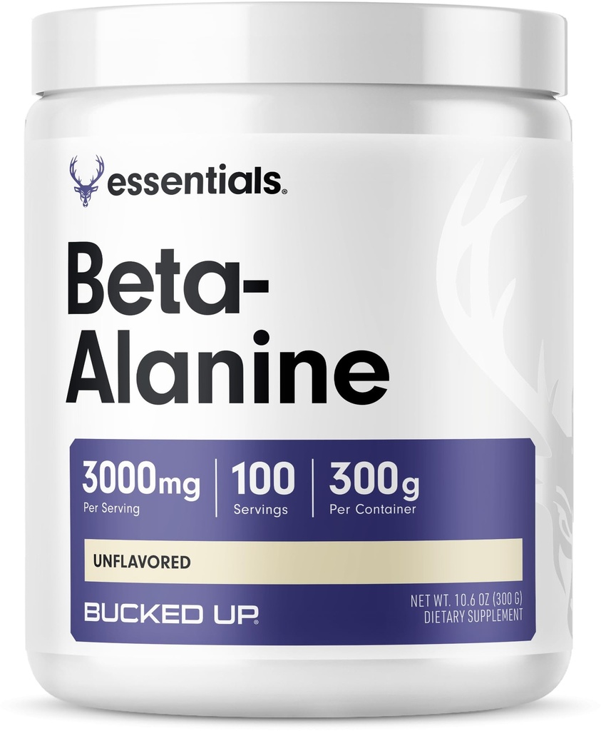 Bucked Up Beta Alanine 300mg Powder, Non-GMO, Gluten-Free, Unflavored (100 Servings)