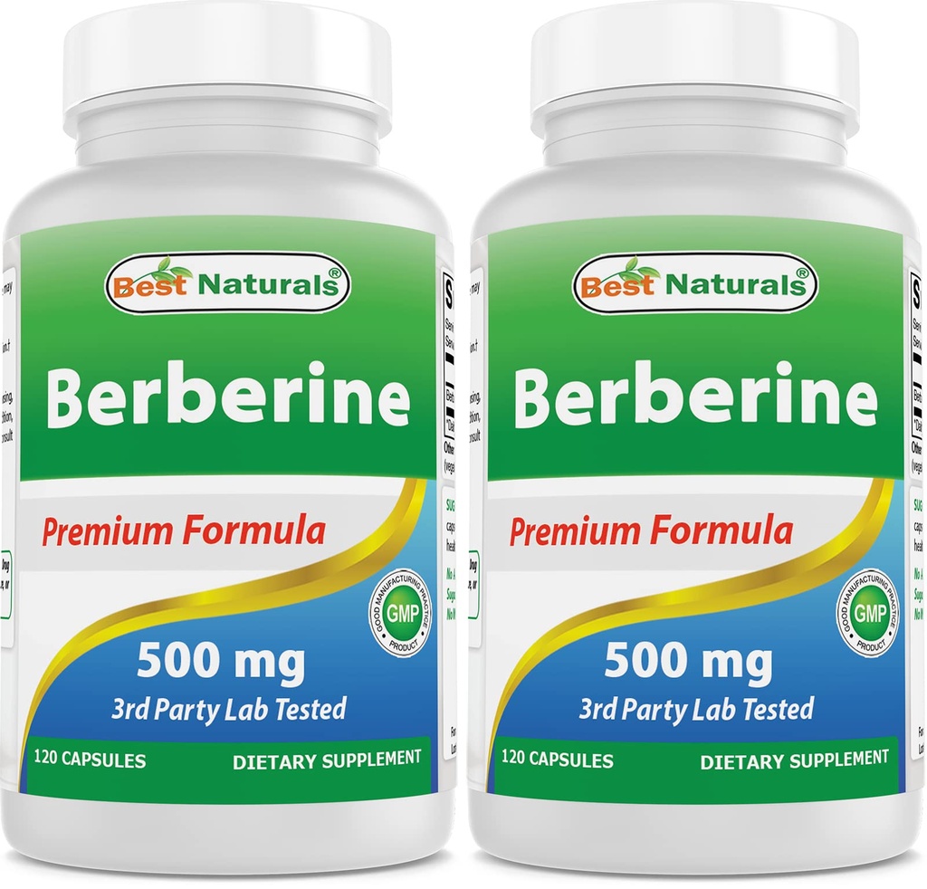 Najboljši naravni Berberine 500mg 120 Kapsule - podpira imunske funkcije, kardiovaskularne in gastrointestinalne funkcije (120 število (Pack po 2))