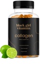 Black Girl Vitamini - Colagen Gummies za lase, kožo in podporo nohtov, z vitaminom C, vitaminom E, in biotin, Gluten-free, (Lemon), 60ct