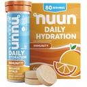 Nuun Immuniteta Elektrolitske tablete z vitaminom D, C, E, & A, ingver, Bezgove jagode, Magnezij & 4 drugi esencialni elektroliti, Vegan, Orange Citrus, 8 Pack (80 Servings skupaj)