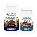 Host Defense Mycommunity Kapsule, 120 Count & Reishi kapsule, 30 Count - Podpora Imunsko zdravje s 17 Vrste Mešanica gob - podpora zdravje možganov, spomin in fokus